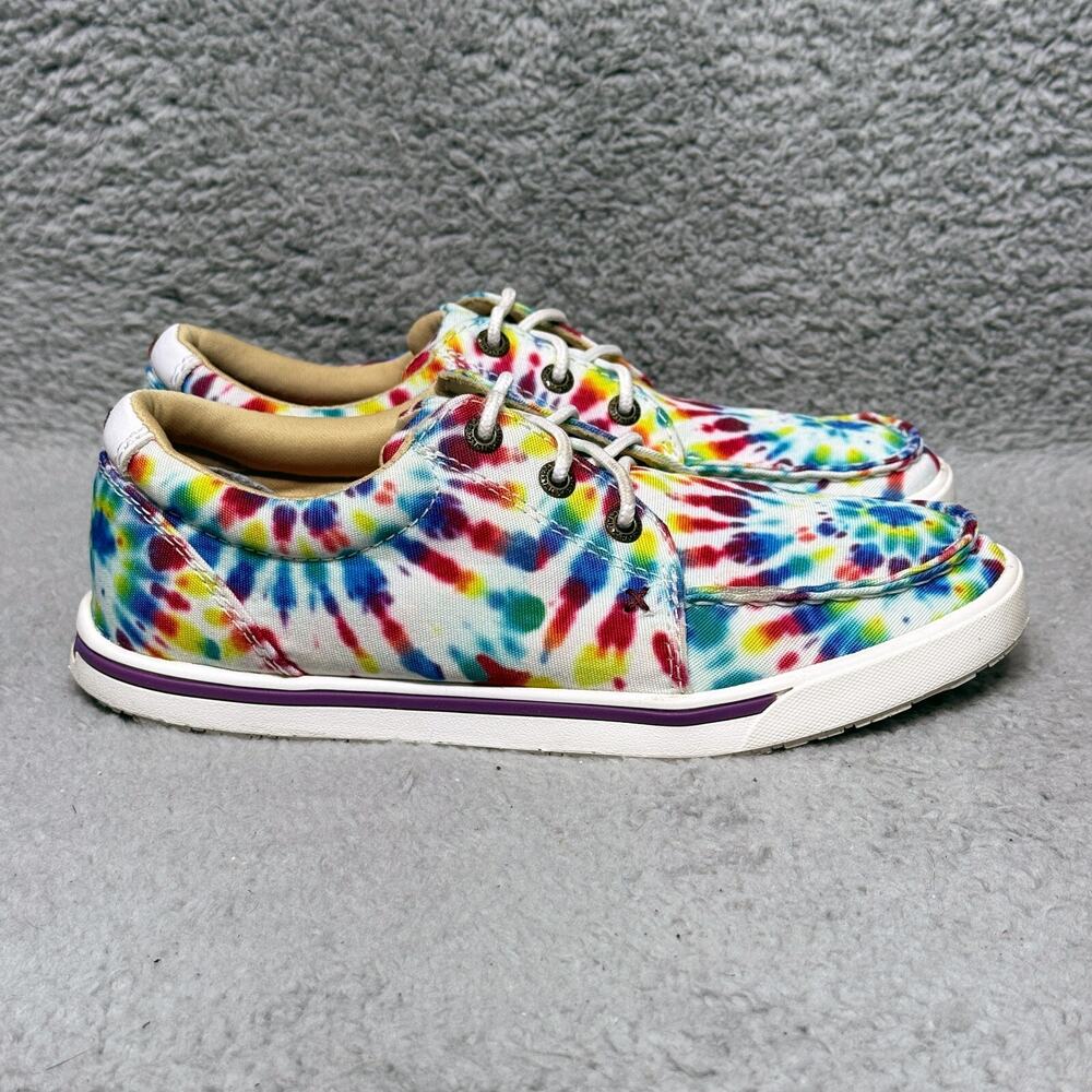 Twisted X Kicks Womens Size 5.5 Sneakers Shoes Multi Tie-Dye Moc Toe WCA0037‎